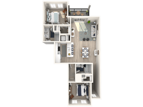 a floor plan of a 3 bedroom apartment at Altis Grand Suncoast, Land O' Lakes, 34638